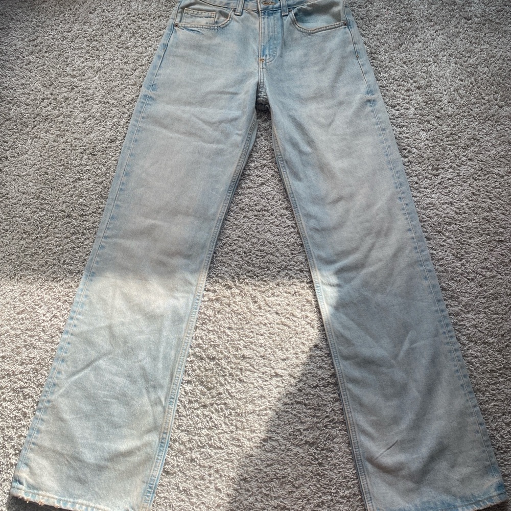 Zara Light Blue Wide Leg Jeans